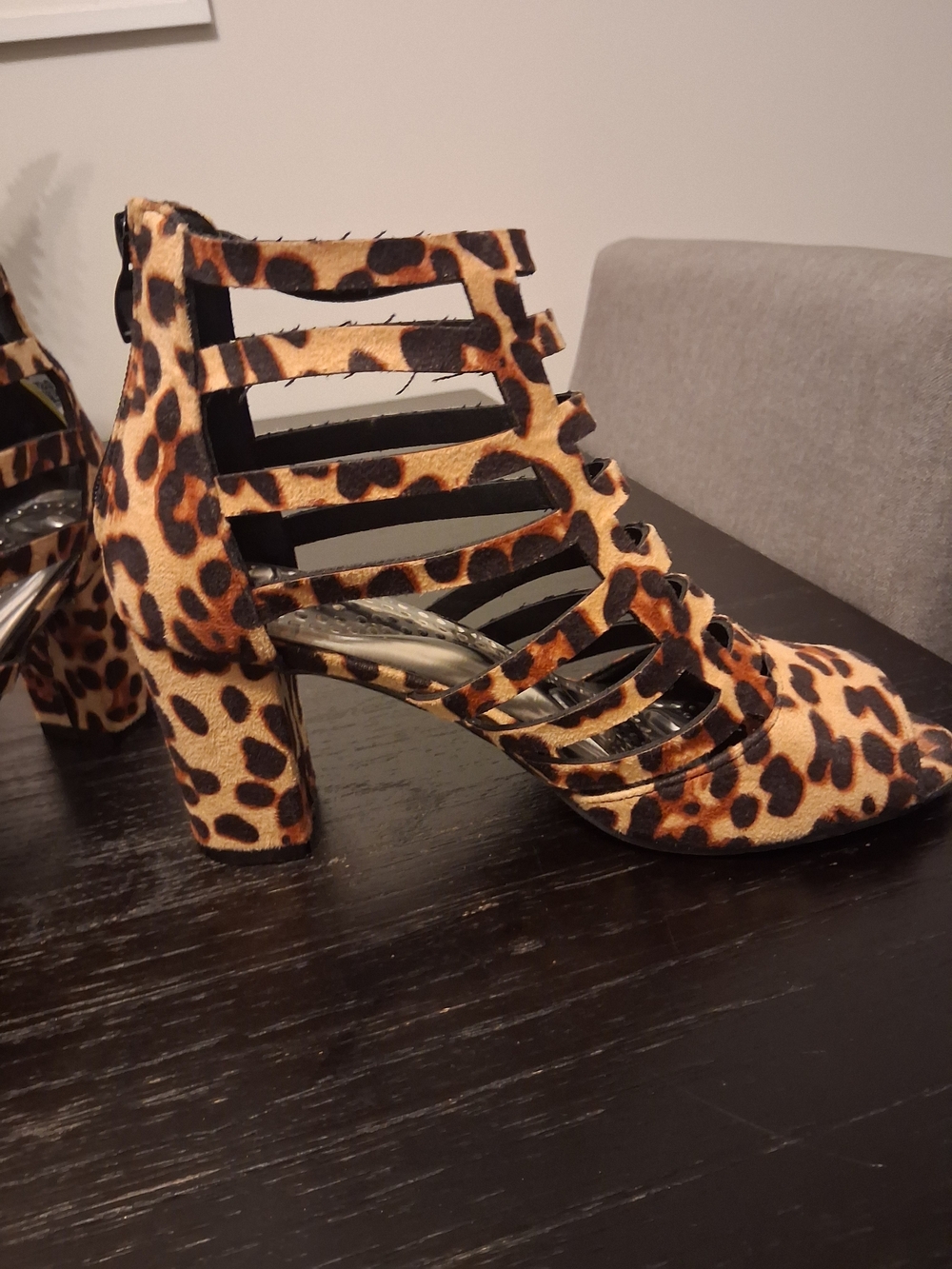 Leopard Print Strappy Block Heel Pump - Bold Animal Print